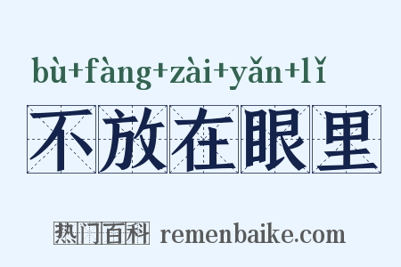 不放在眼里是什么意思的图片